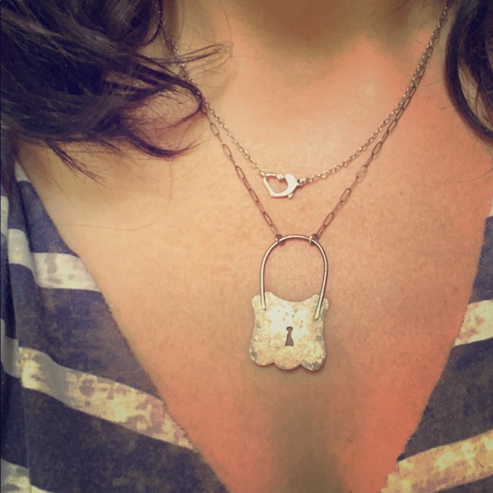 Rustic finished silver necklace